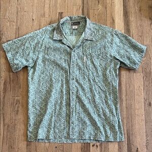 Columbia Men's Teal Patterned Button Down Shirt